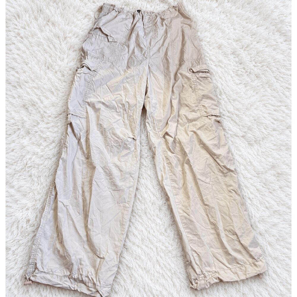 Aeropostale Purple Parachute Cargo Pants Size M Baggy Y2K Bungee Hem